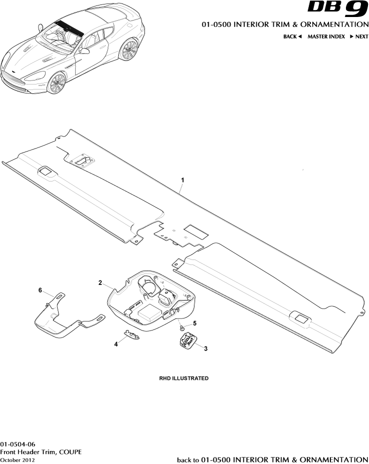 Front Header Trim, Coupe