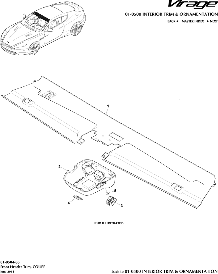 Front Header Trim, Coupe