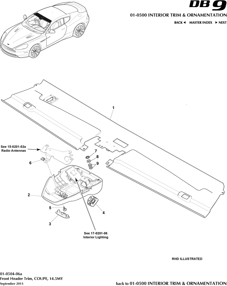 Front Header Trim, Coupe, 14.5MY
