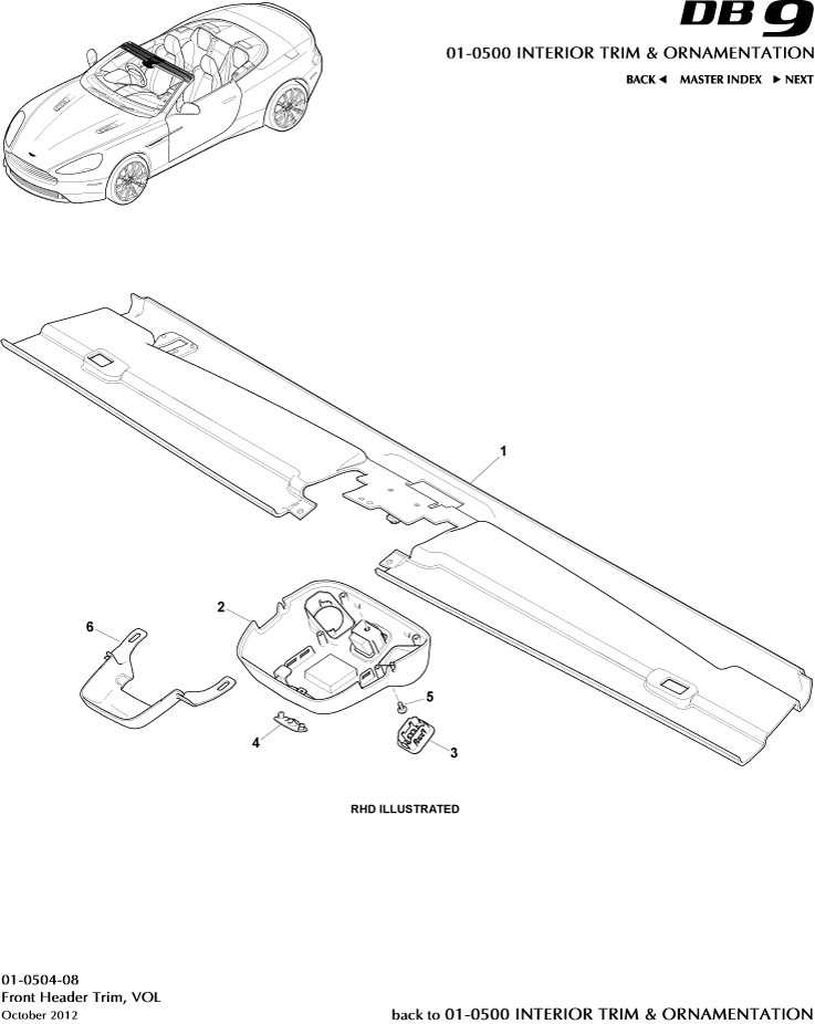 Front Header Trim, Volante