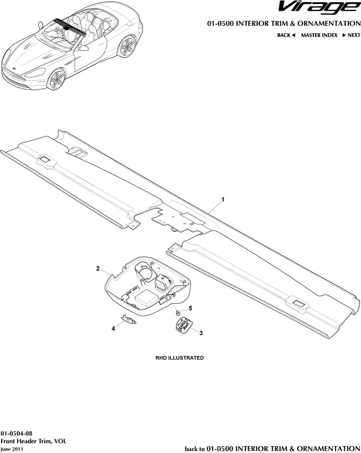 Front Header Trim, Volante