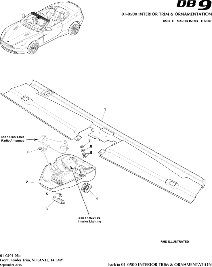 Front Header Trim, Volante, 14.5MY