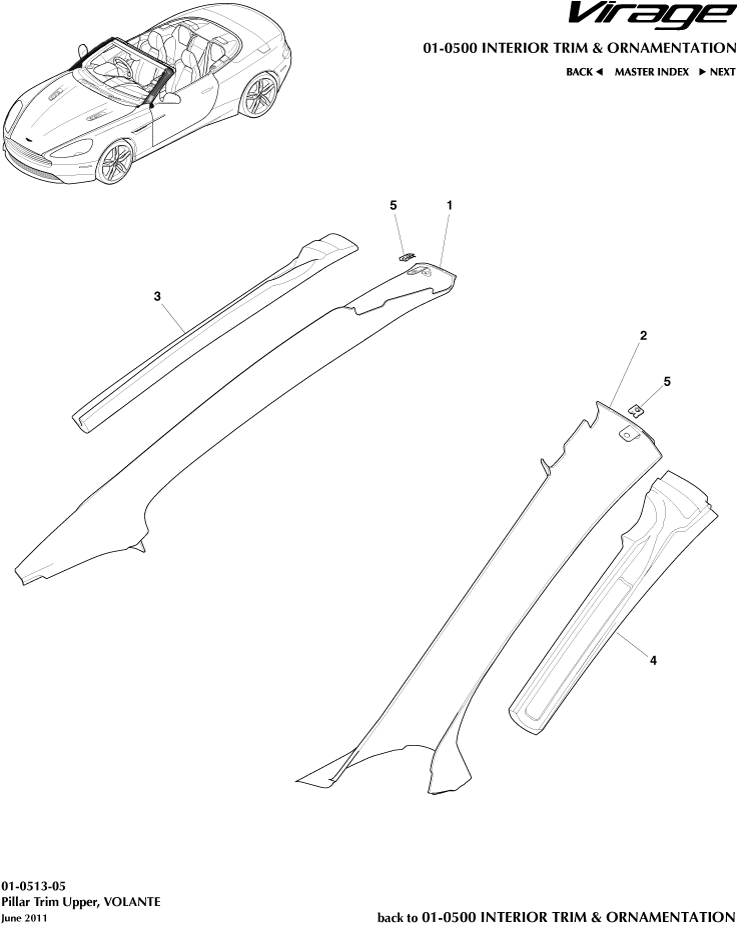 Pillar Trim, Upper, Volante