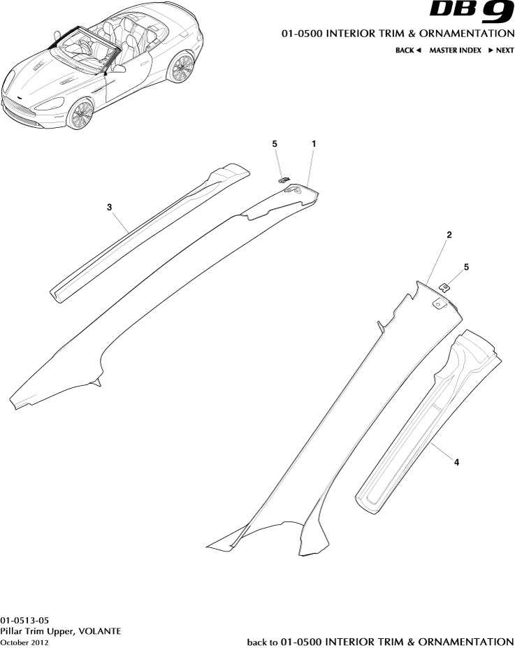 Pillar Trim, Upper, Volante