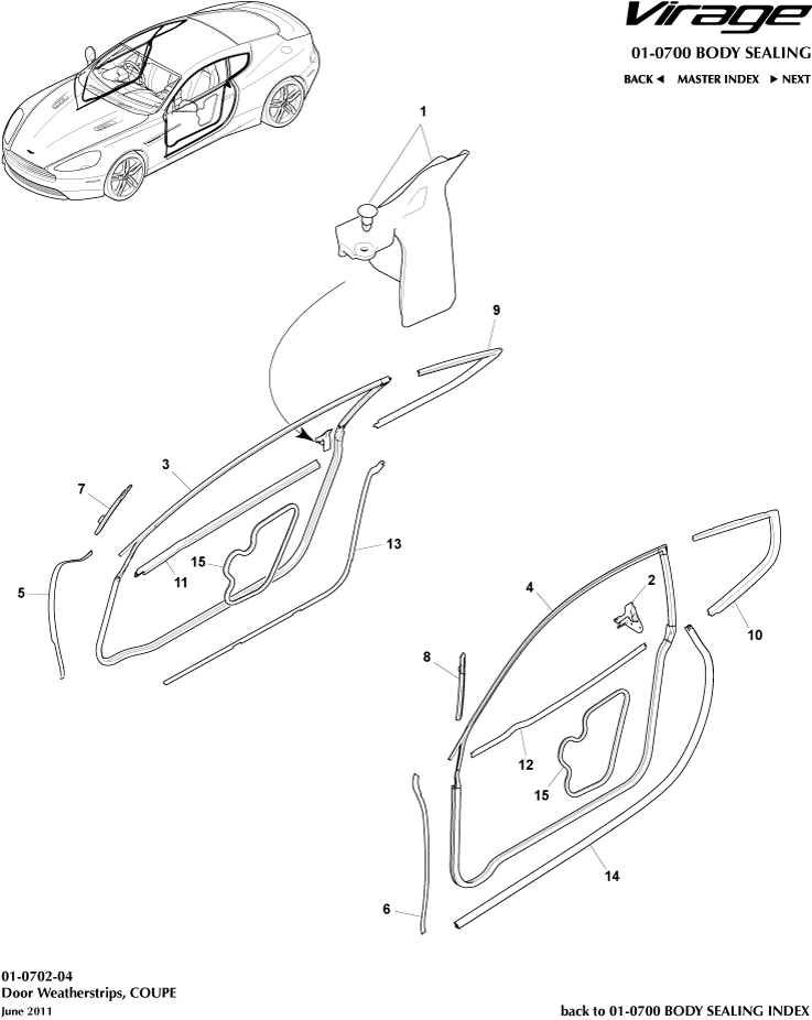 Door Weatherstrips, Coupe