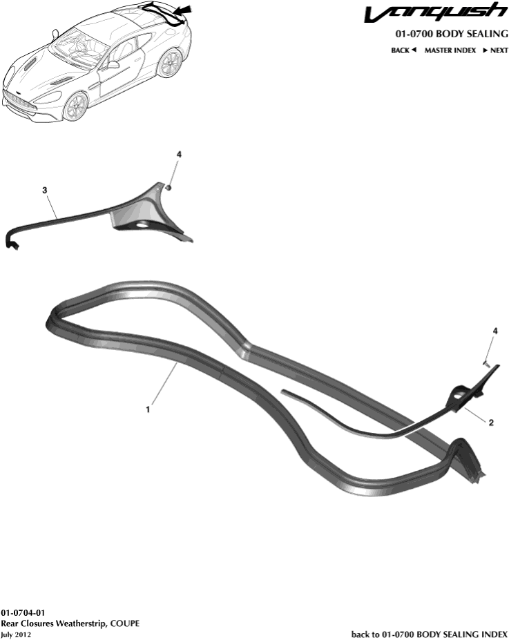Rear Closure Weatherstrip, Coupe