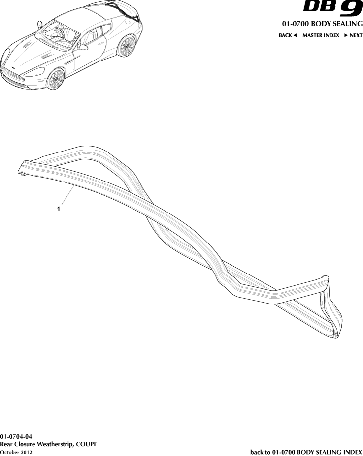 Rear Closure Weatherstrip, Coupe