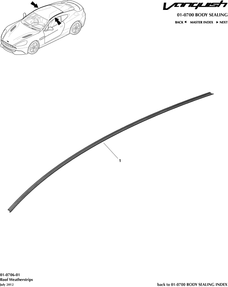 Roof Opening Weatherstrip, Volante