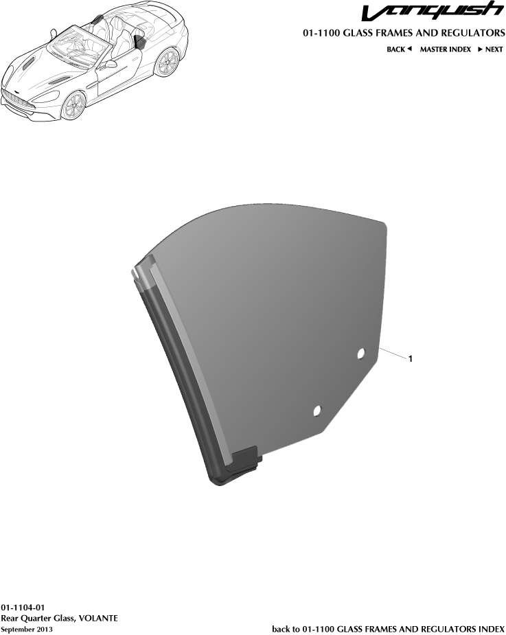 Rear Quarter Glass, Volante