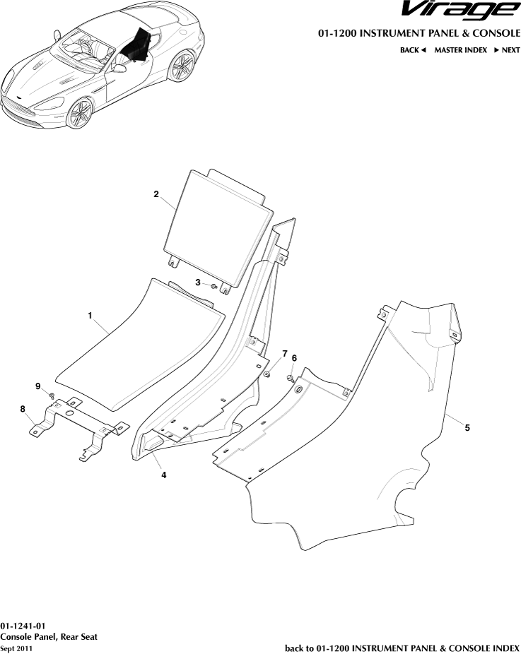 Rear Console, Coupe