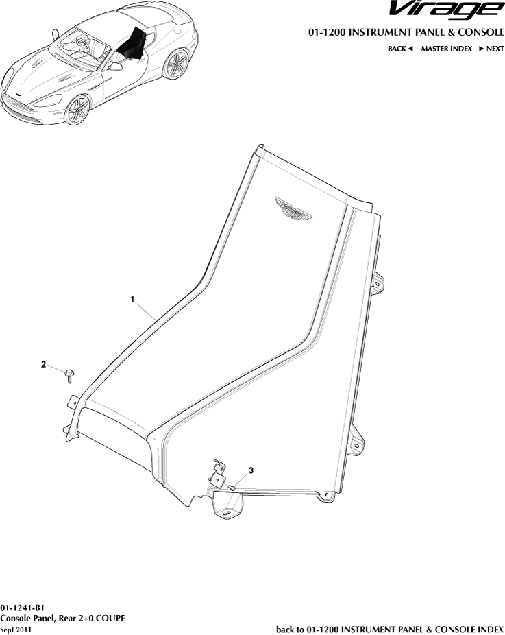 Rear Console, Coupe 2+0