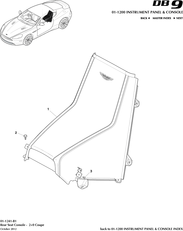 Rear Console, Coupe 2+0