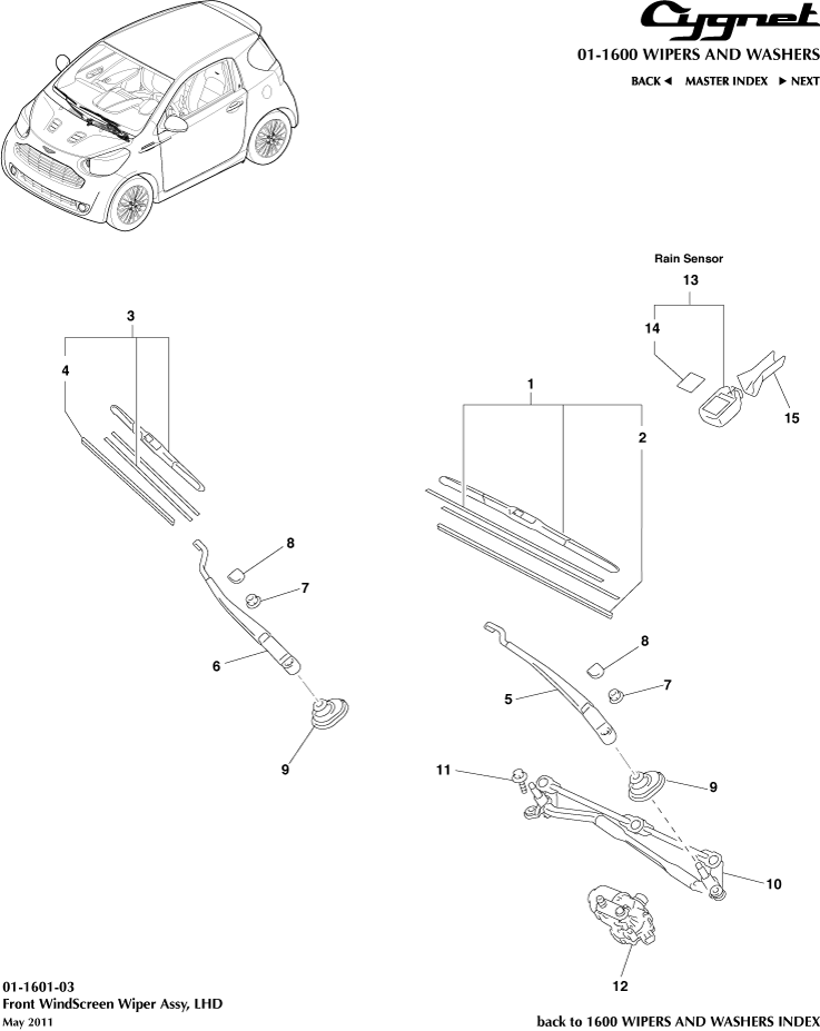 Front Windscreen Wiper, LHD