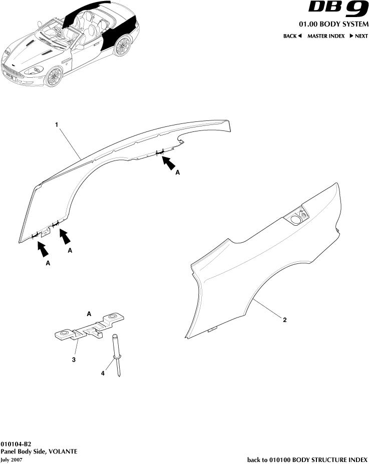 Panel Body Side, Volante