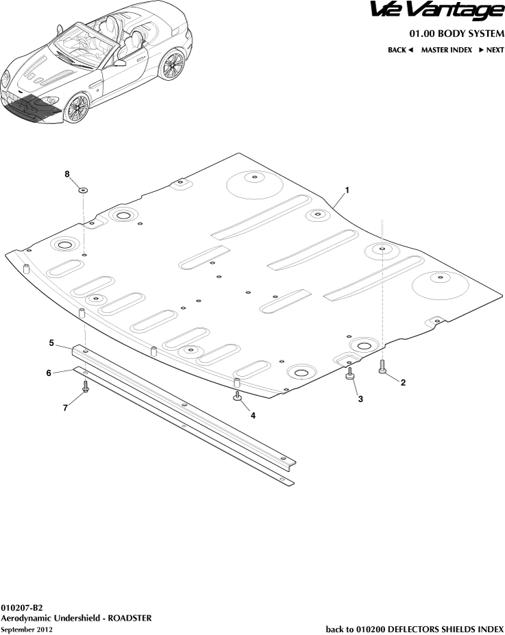 Front Undershield, Roadster