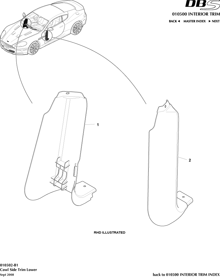 Cowl Side Trim, Lower