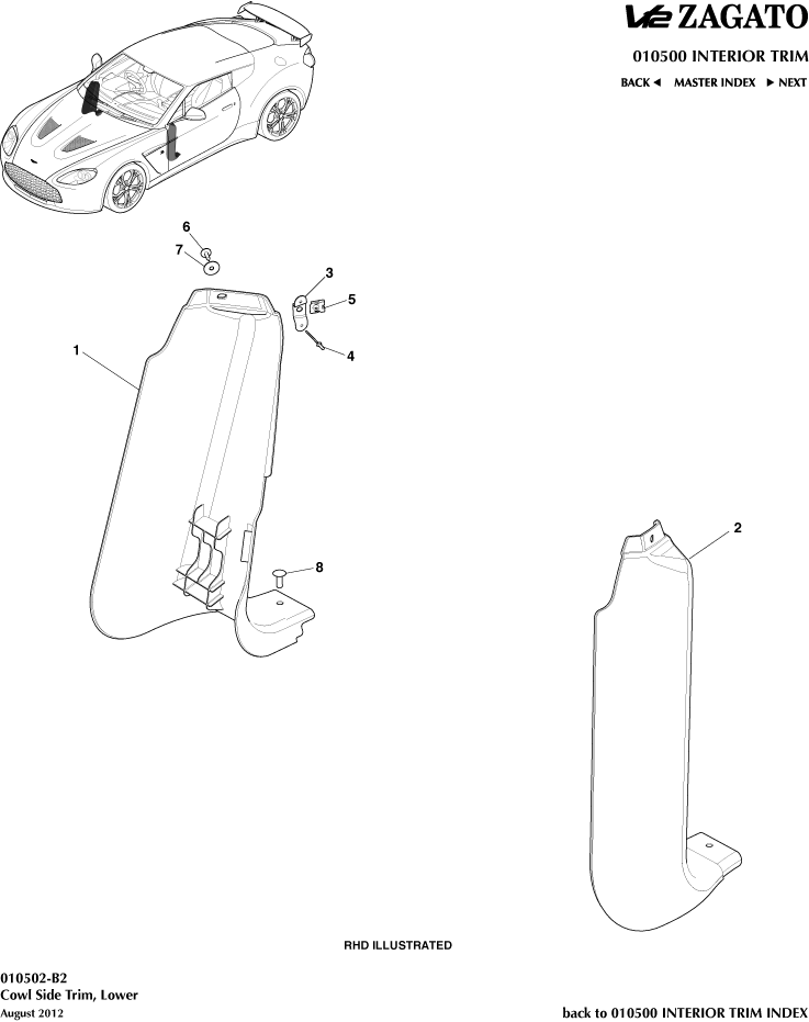 Cowl Side Trim, Lower