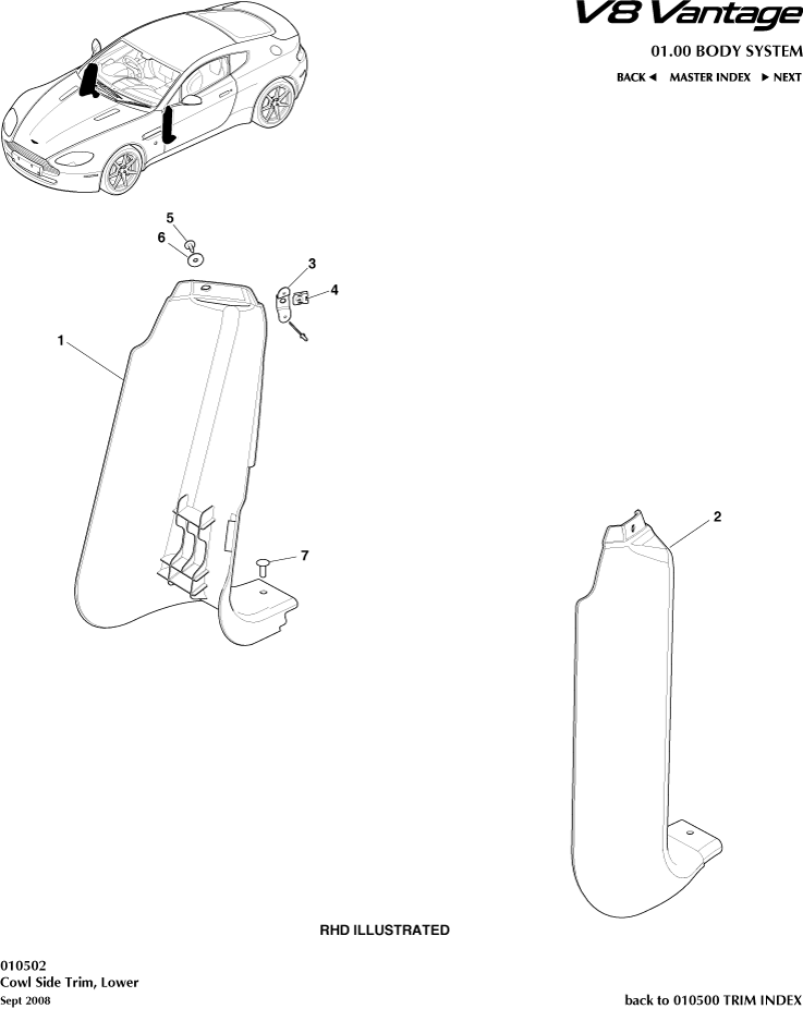 Cowl Side Trim, Lower
