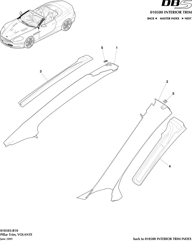 Pillar Trim , Upper, Volante