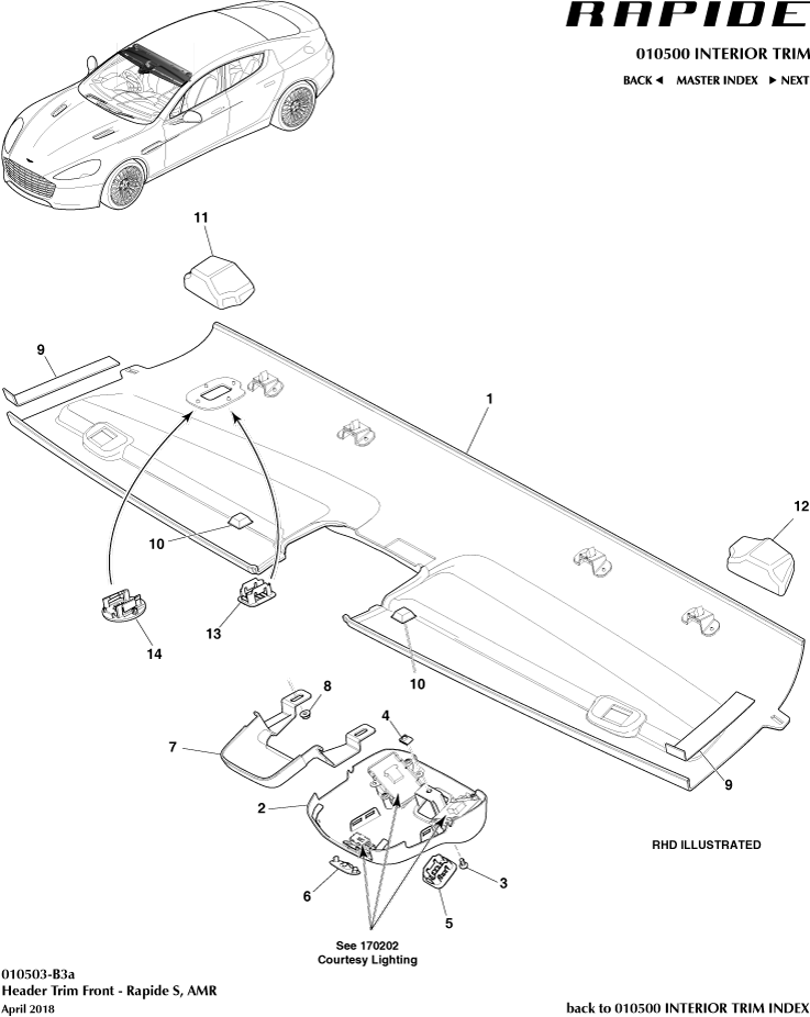 Front Header Trim, 'S'