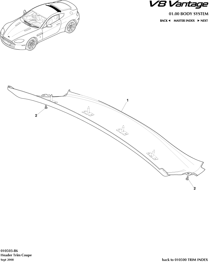 Header Trim, Rear, Coupe