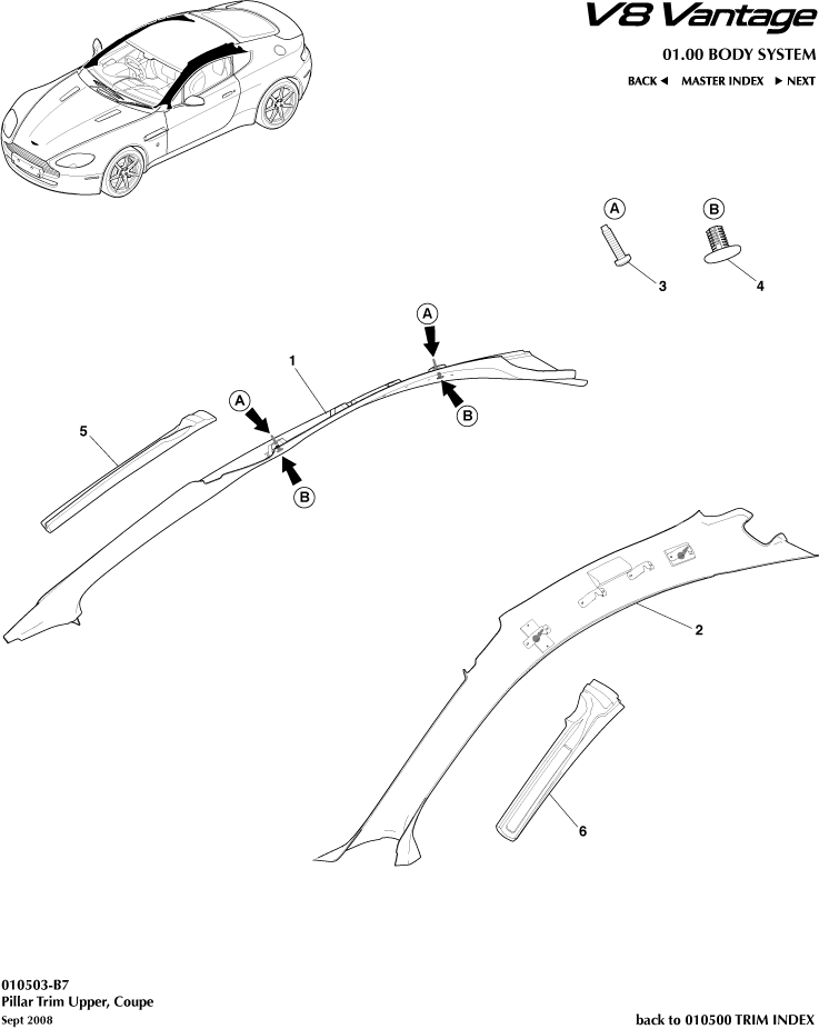 Pillar Trim, Upper, Coupe