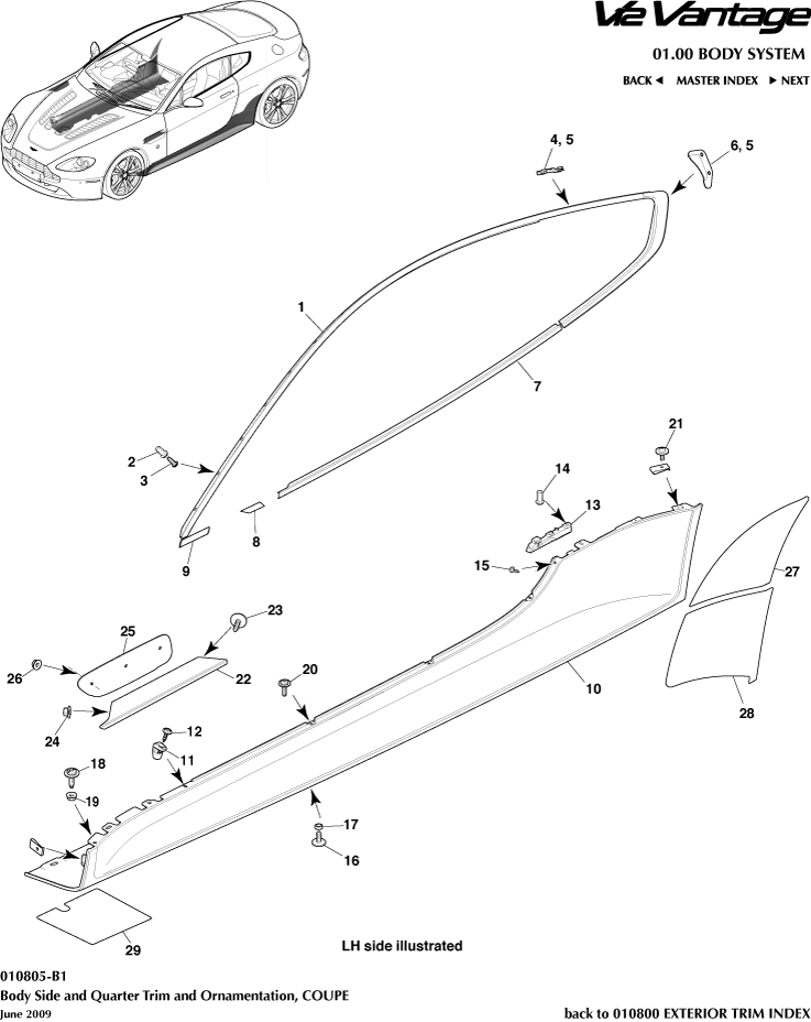 Bodyside & Quarter Trim , Coupe