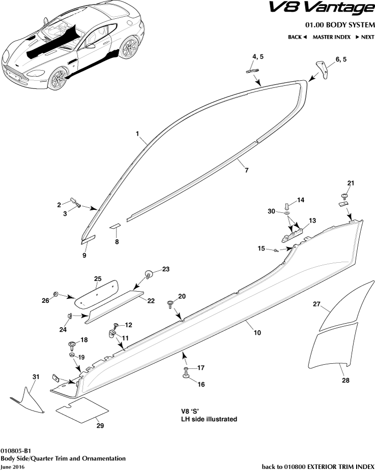 Bodyside & Quarter Trim , Coupe