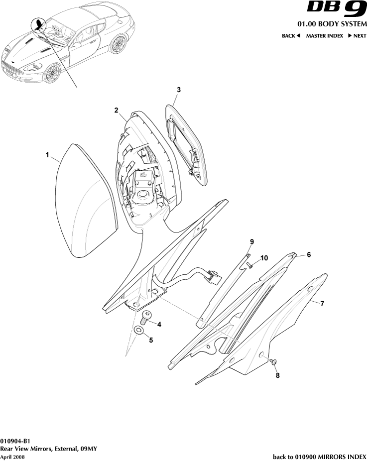 Exterior Rear View Mirrors 09MY