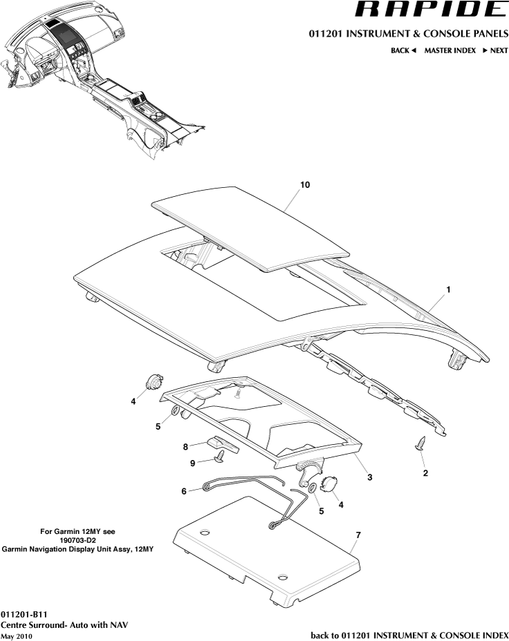 Centre Stack Trim Panel