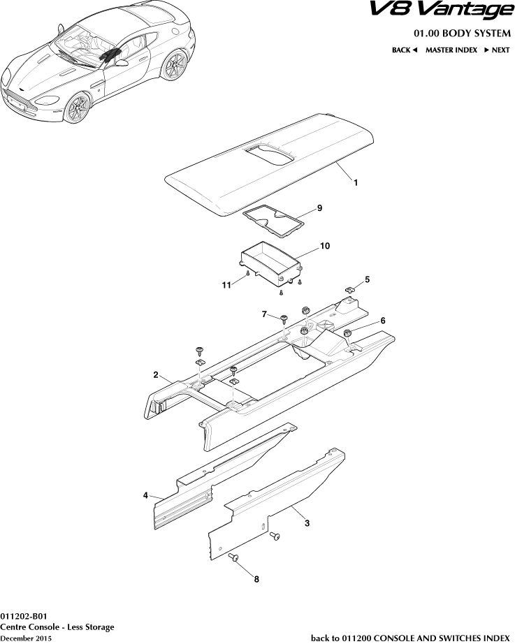 Centre Console less Armrest