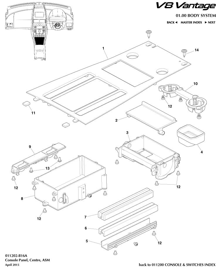 Front Console, ASM, 16MY