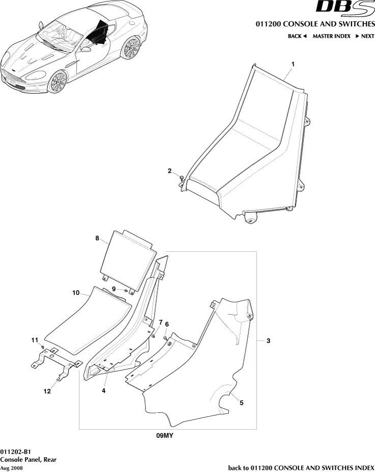 Rear Console, Coupe