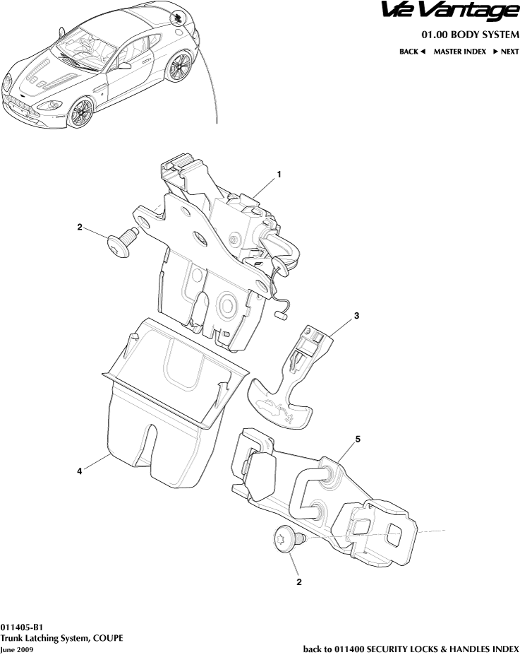 Trunk Latch System, Coupe