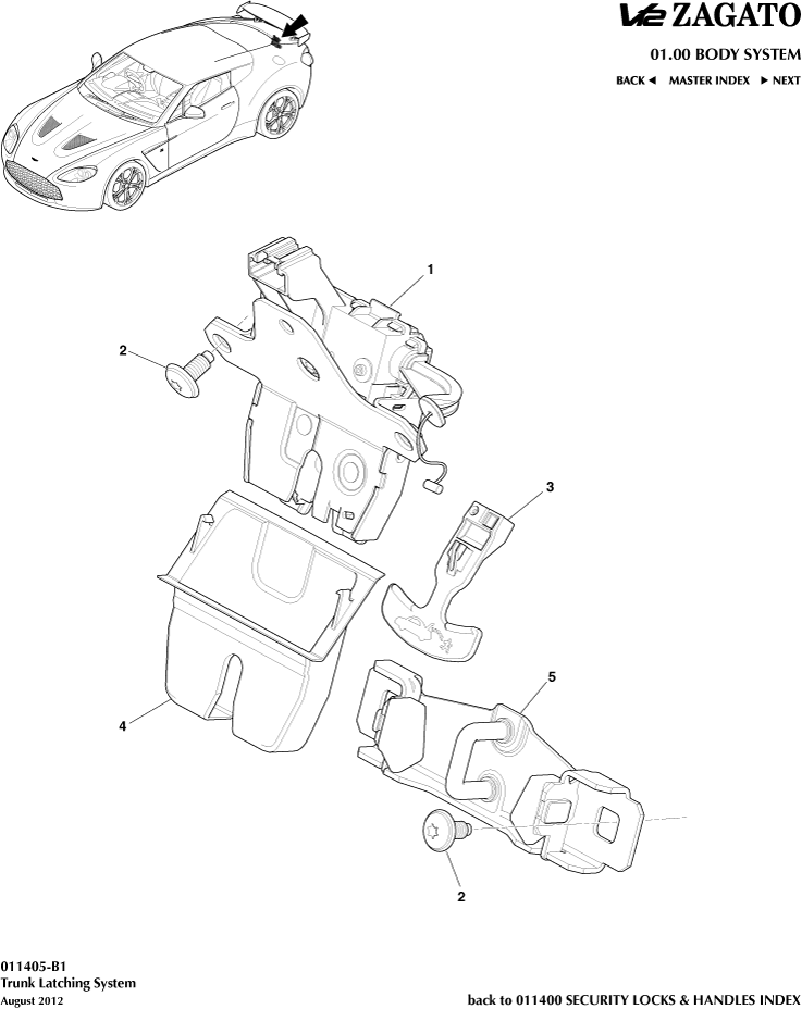 Trunk Latch System, Coupe