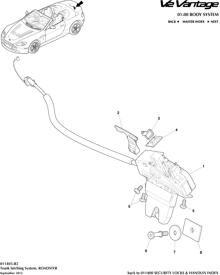 Trunk Latch System, Roadster