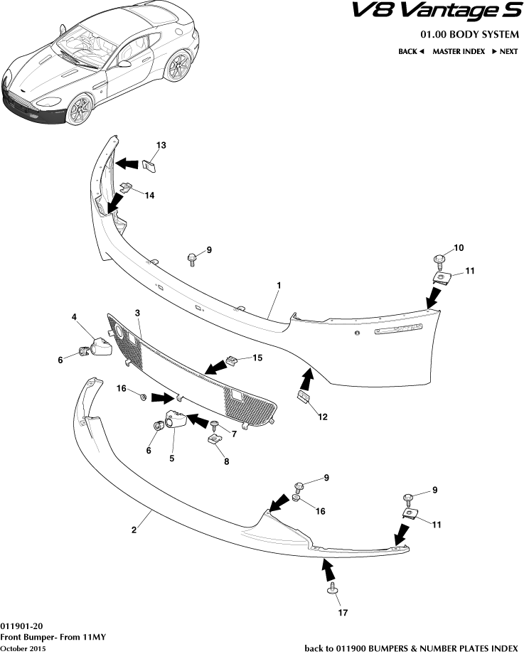 Front Bumper, 12.25MY on & V8S