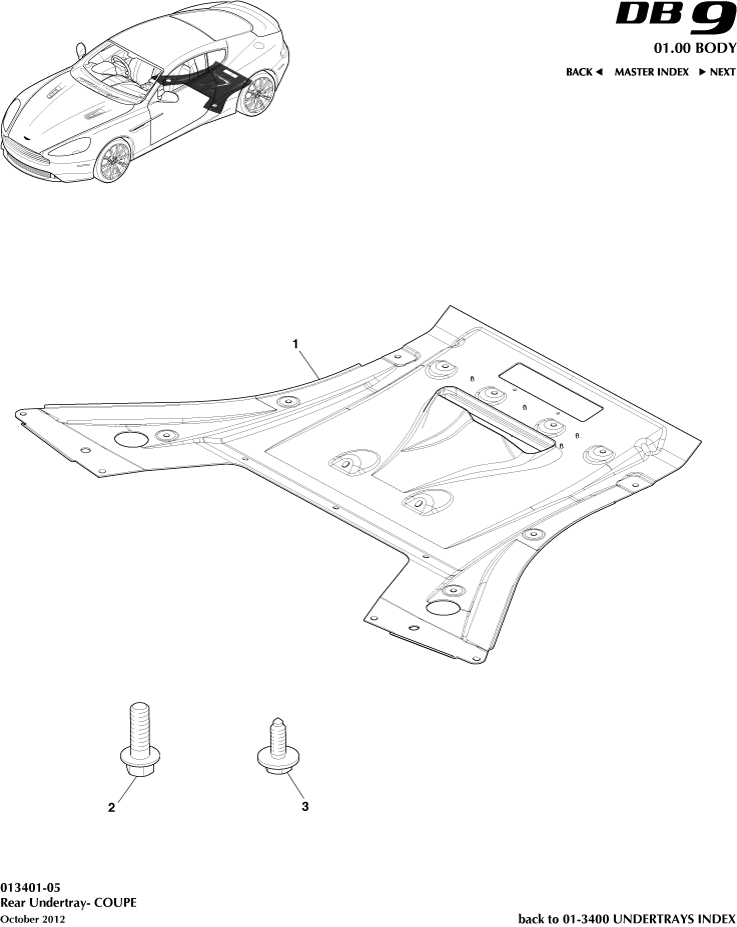 Rear Undertray, Coupe