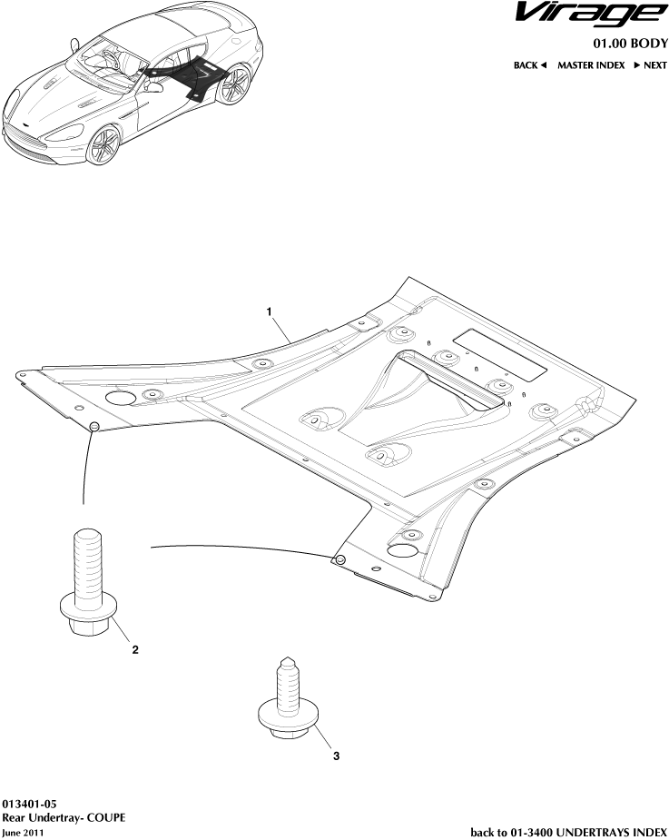 Rear Undertray, Coupe