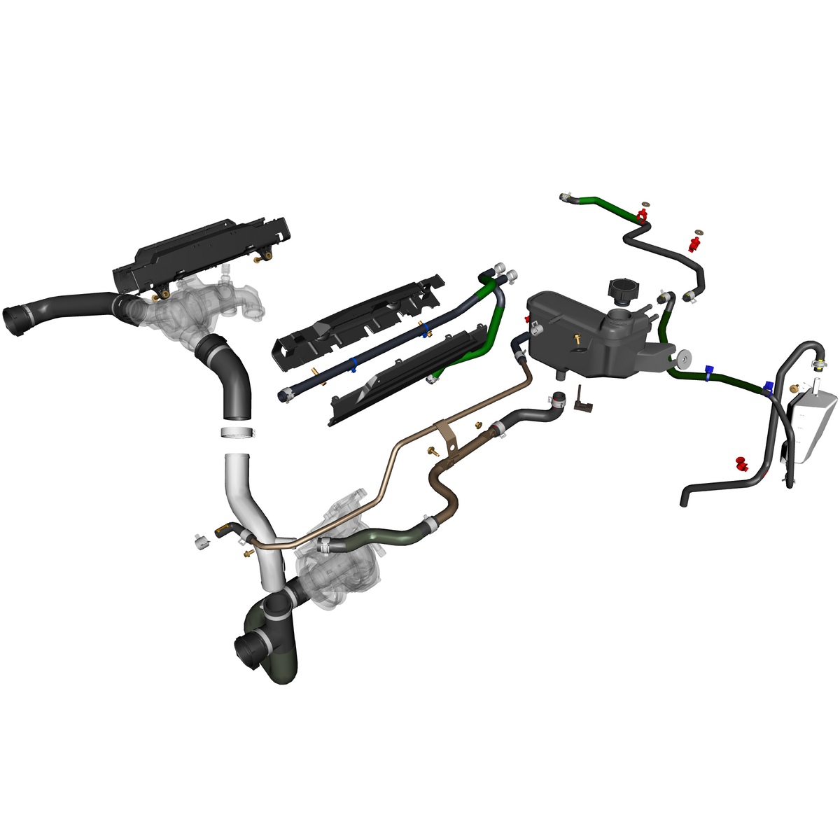 030304-S2 Coolant Hoses & Reservoir RHD