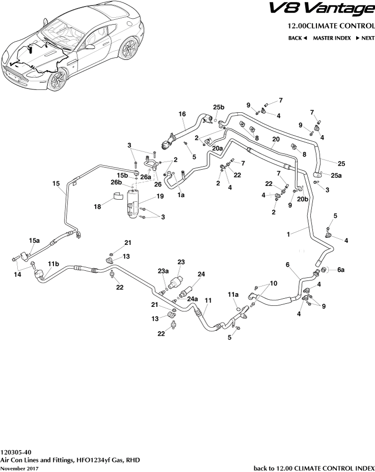 Air Con Lines, HFO1234yf Gas, RHD