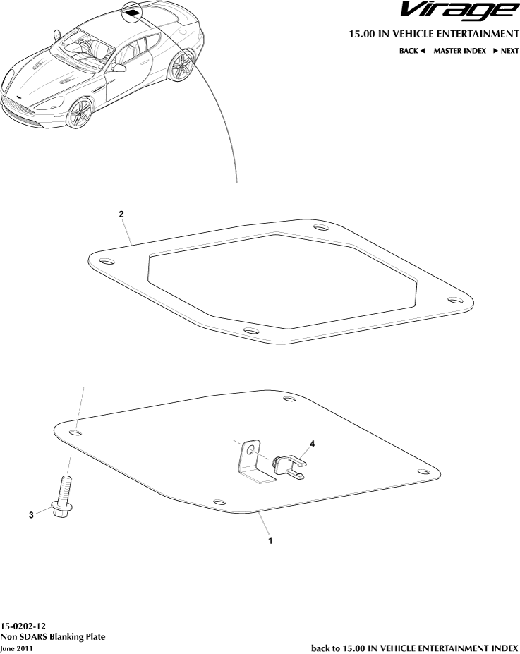 Non SDARS Blanking Plate