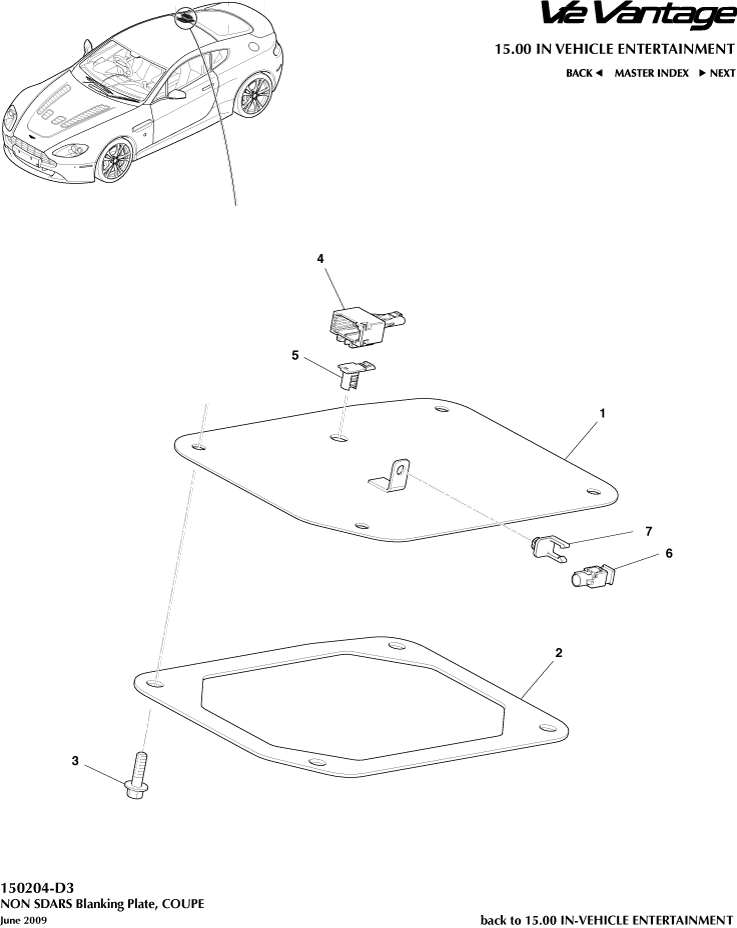 Non SDARS Blanking Plate, Coupe