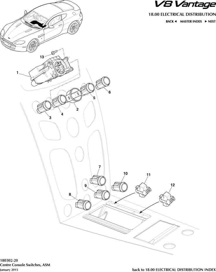 Centre Stack Switches, ASM, 16MY