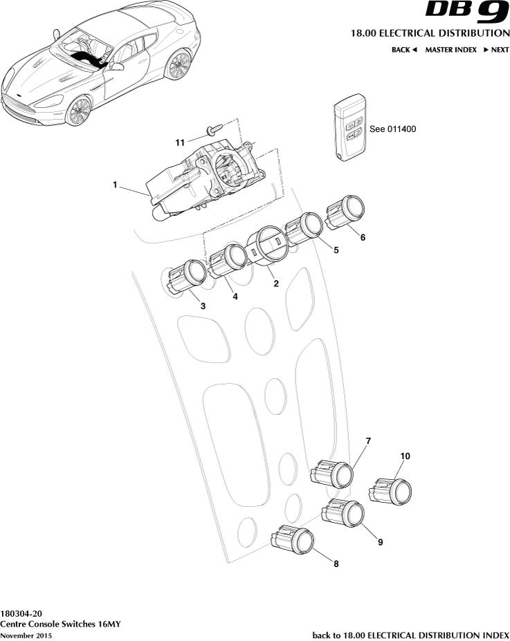 Centre Console Switches, 16MY on