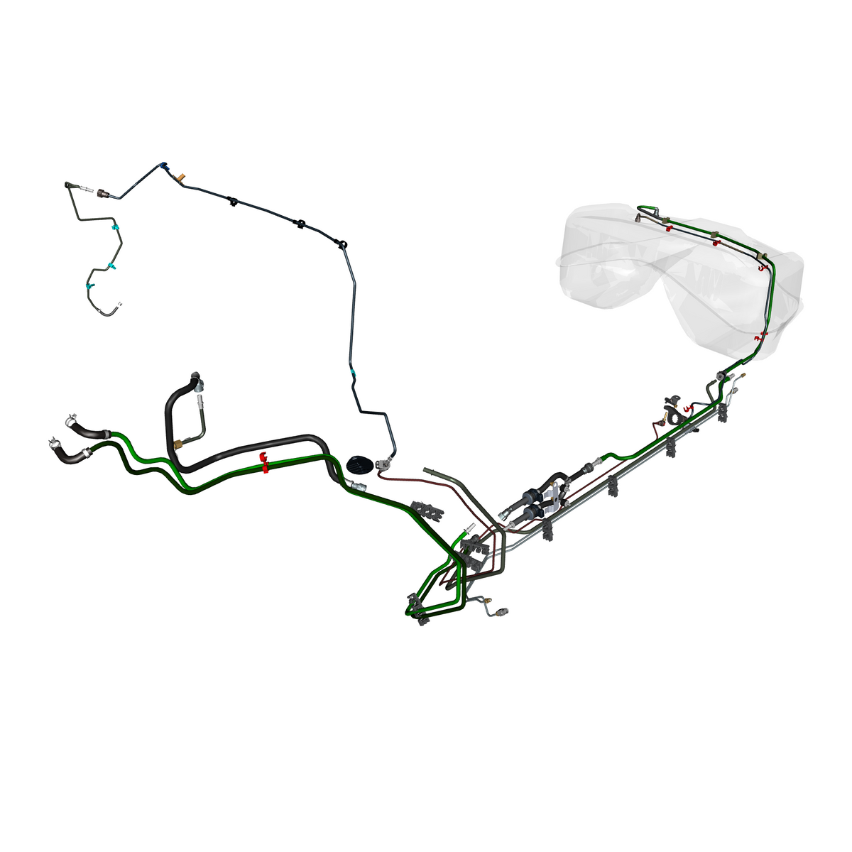 570103-30 Fuel Lines, V8, FOH