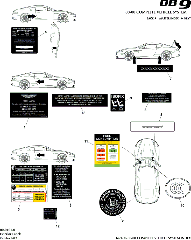 car: DB9,item_no: -,quantity: 1,reference: DB9_13_00-00-DB9_13_00-0101-01