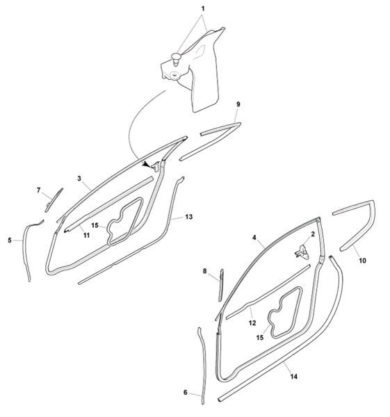 Image of LEFT HAND DOOR FRONT MARGIN SEAL