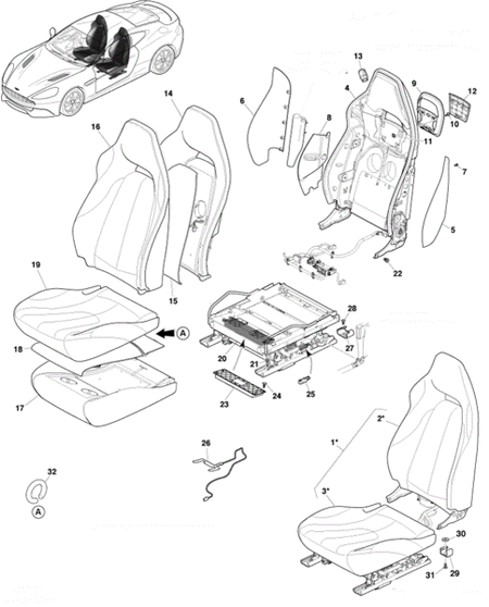Image of FRONT SEAT FOAM BASE CUSHION - COOLED