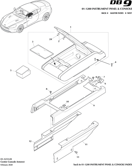 car: DB9,item_no: 11,quantity: 1,reference: DB9_13_00-00-DB9_13_01-1233-01